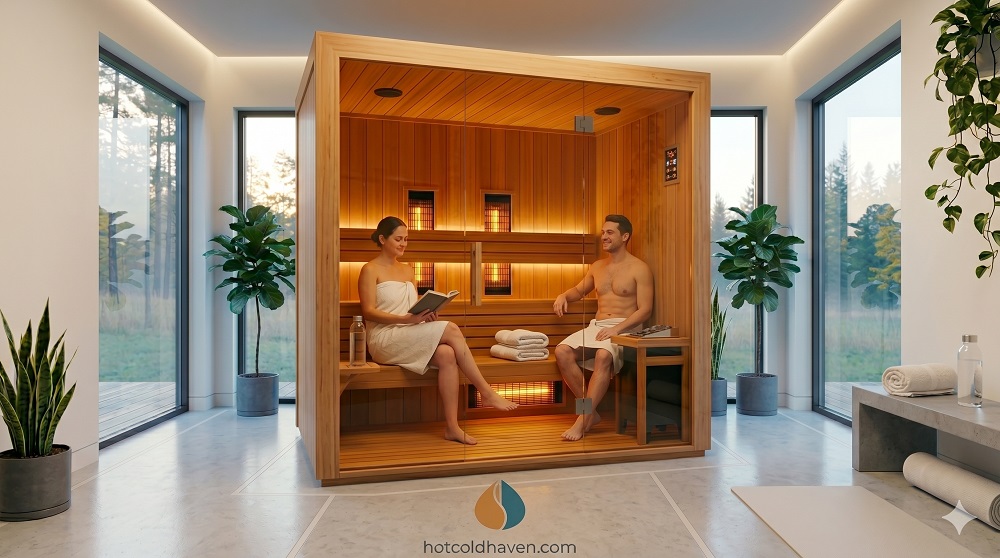 best 2-person infrared saunas cabin in a bright modern home room