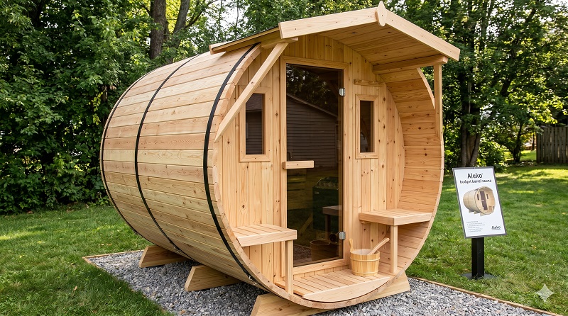 Aleko budget outdoor barrel sauna
