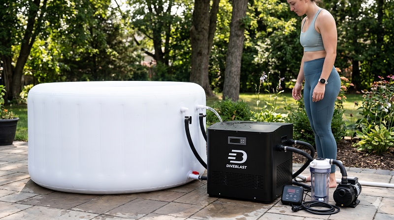 DIVEBLAST 2/3 HP cold plunge chiller kit