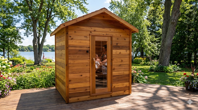 Dundalk LeisureCraft cedar outdoor sauna