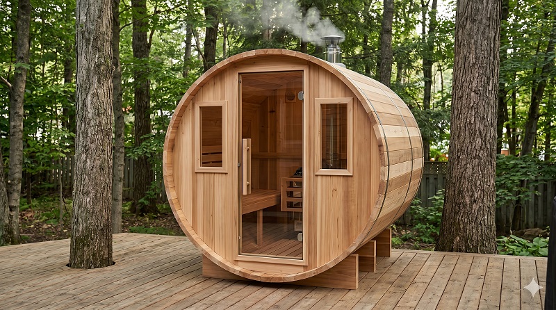 Golden Designs Bergen hemlock barrel sauna
