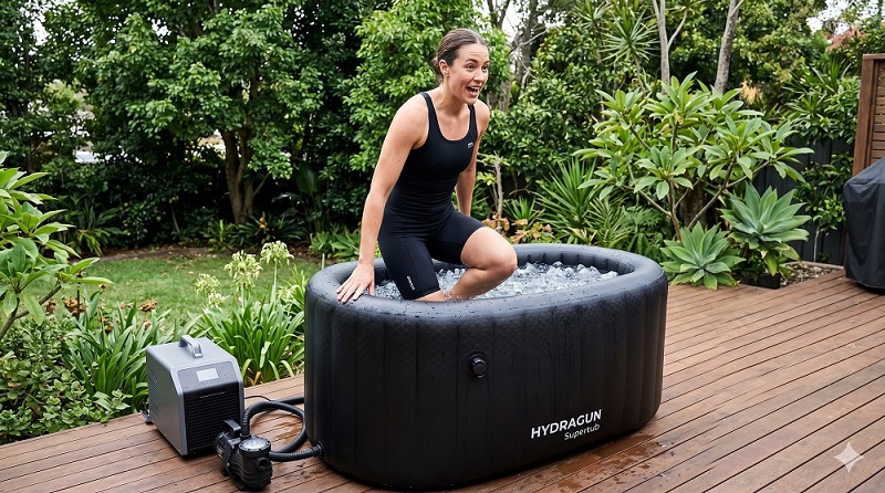 Hydragun Supertub portable inflatable cold plunge