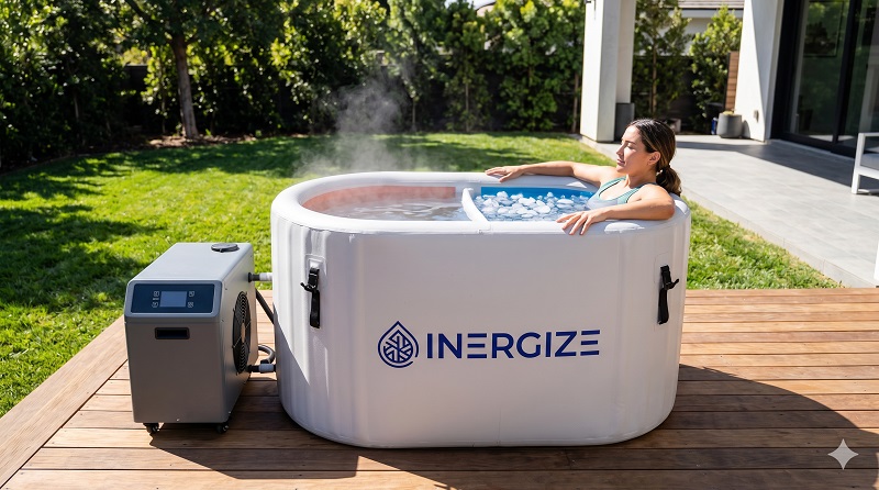 Inergize portable cold and hot plunge tub