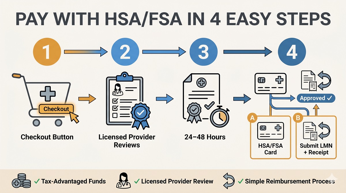HSA/FSA Letter of Medical Necessity process infographic