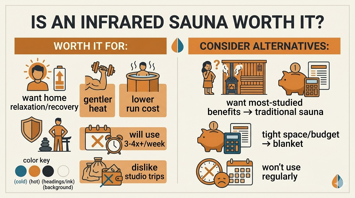Who an infrared sauna is worth it for versus who should consider alternatives