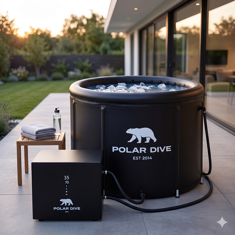 Polar Dive PRO inflatable cold plunge with chiller