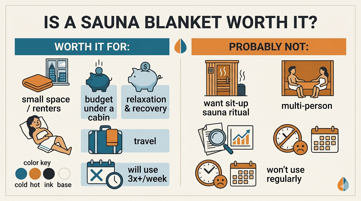 Who an infrared sauna blanket is worth it for versus who should skip it