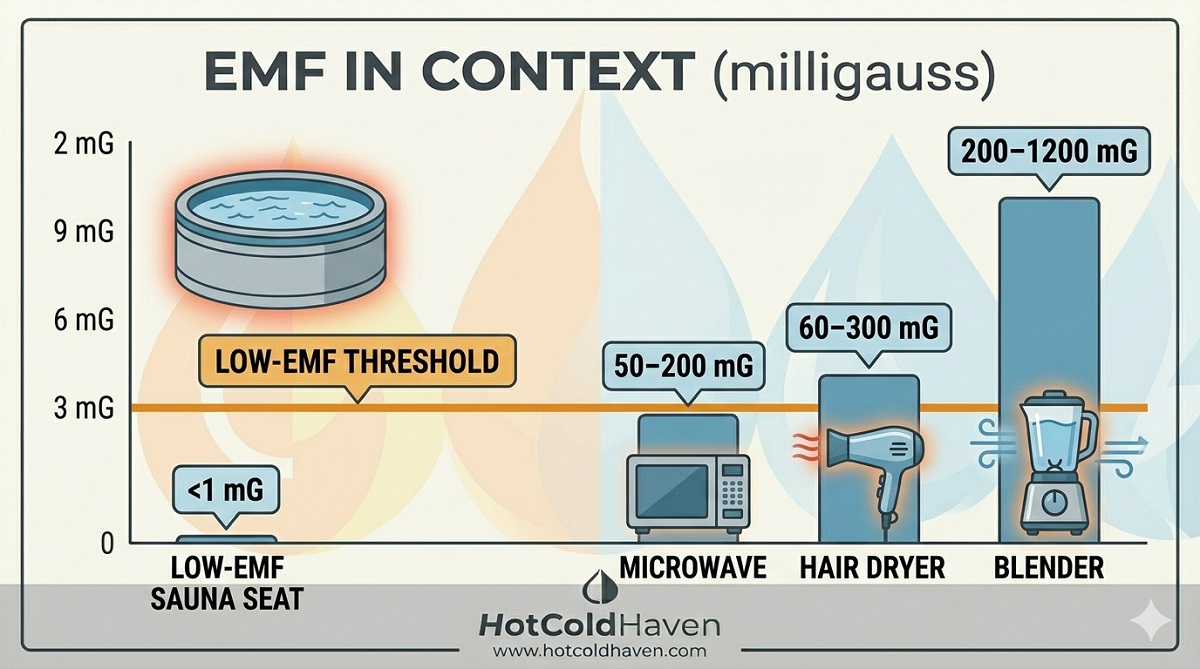 EMF in context: low-EMF sauna versus common household appliances